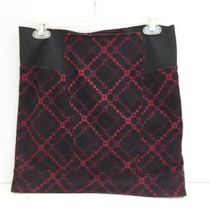 Free People Womens Mini Skirt Red  Black Stretch M
